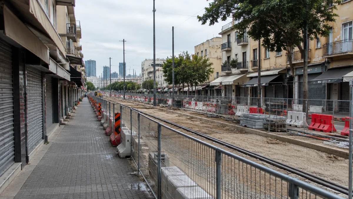 אתר בנייה של תשתית תחבורה תת-קרקעית בישראל